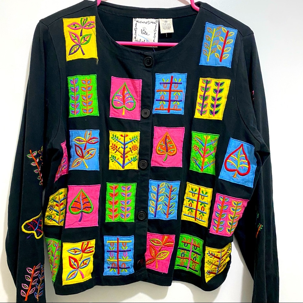 Michael Simon Lite Cardigan With Patchwork - image 1